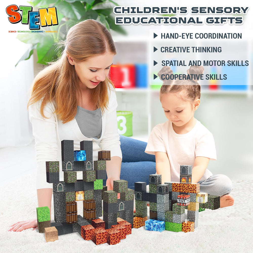 Annexfun sixty-piece magnets set supports STEM thinking and collaborative building.