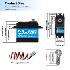 ANNIMOS ds3245sg-25t adjustable-servo-arm enables versatile mounting