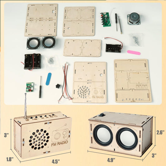 ANNISOKA wooden radio kit close-up showing components for hands-on learning.