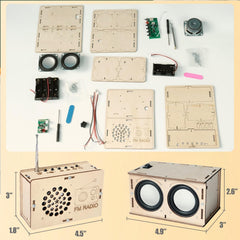 ANNISOKA wooden radio kit close-up showing components for hands-on learning.