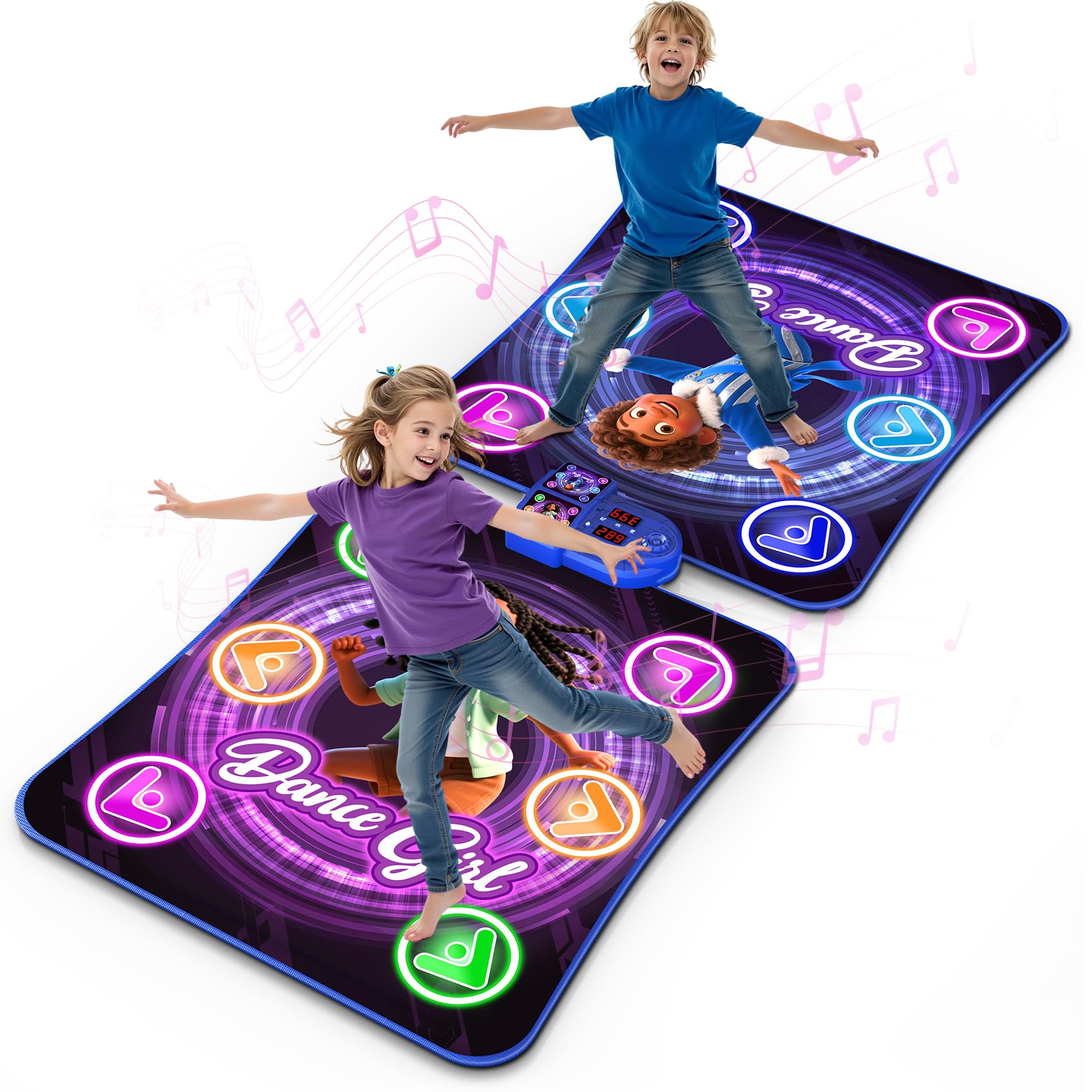 ANNKIE 12-key light-up dance mat with illuminated pads for active play