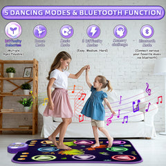 ANNKIE dance mat Bluetooth setup enables dancing to favorite tracks.