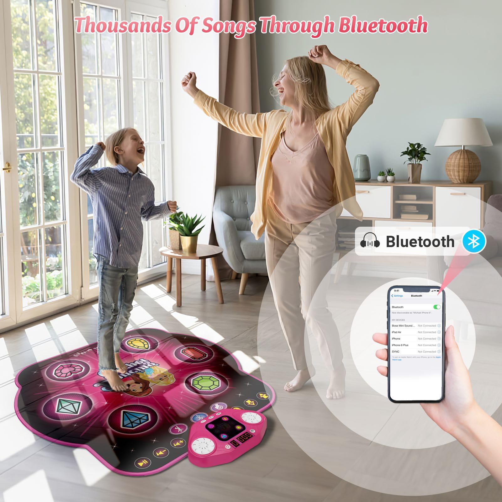 ANNKIE Dance Mat helps kids dance, jump, and follow light cues