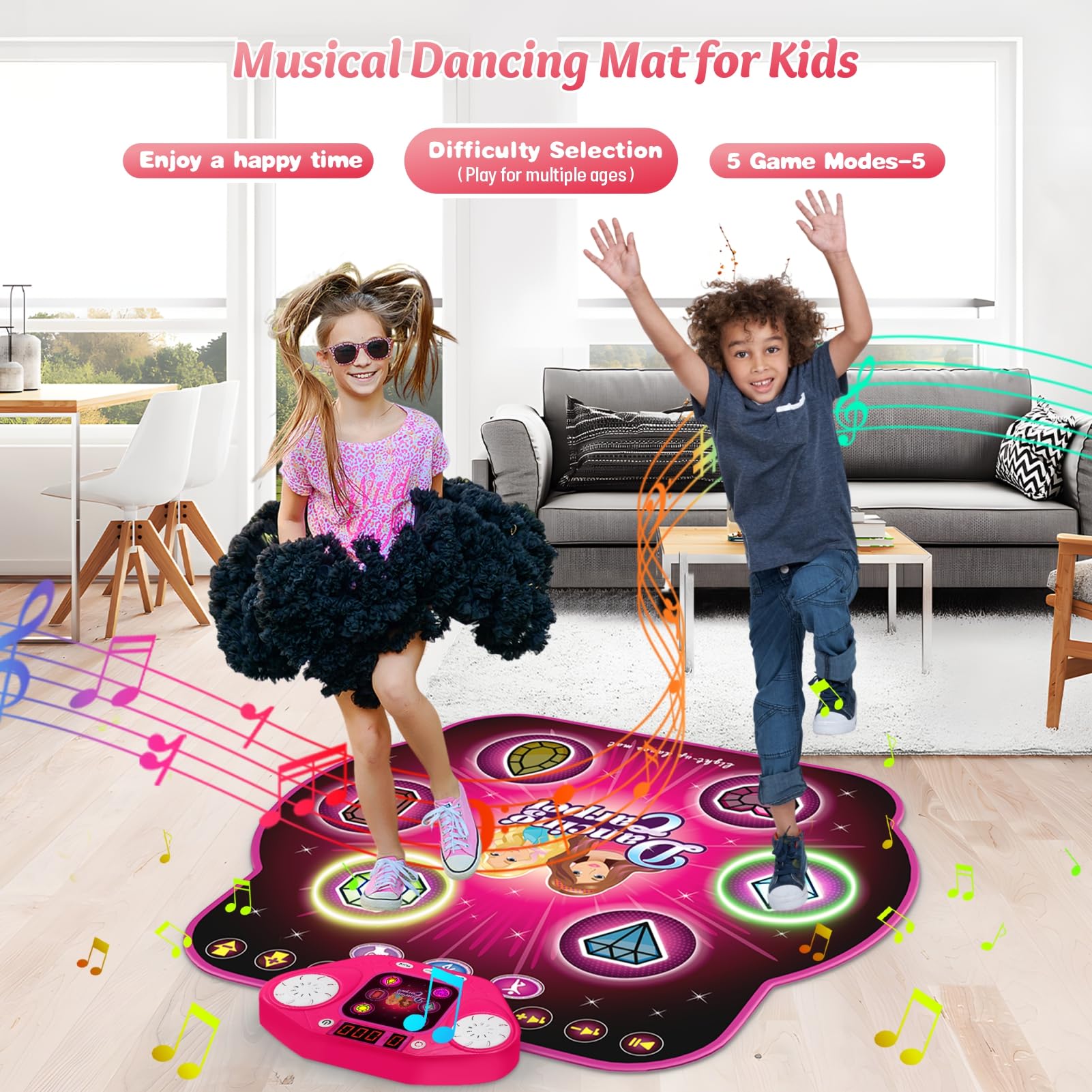 ANNKIE Dance Mat uses safe non-slip PVC for active dancing