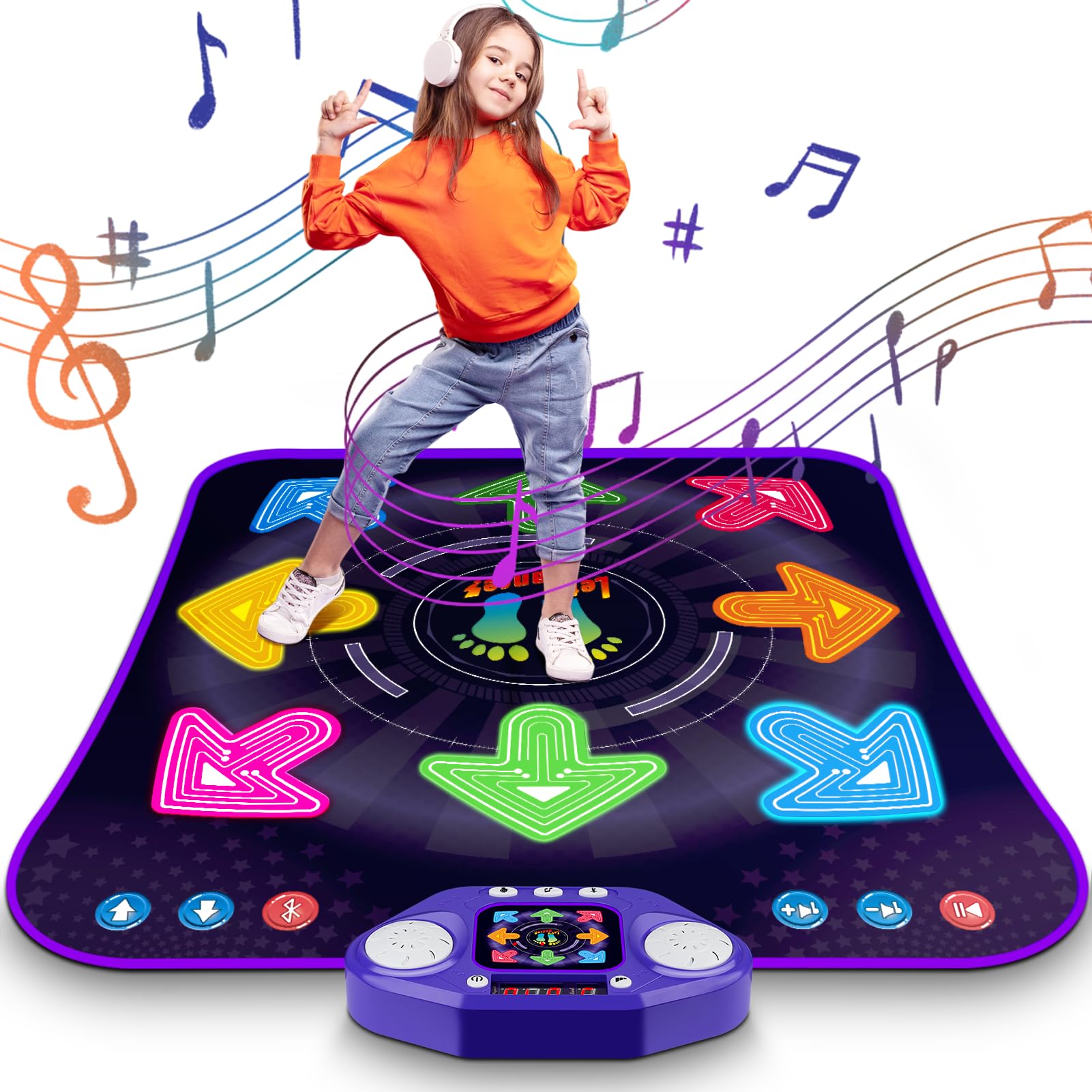 ANNKIE Dance Mat with light-up 8-buttons guides kids through glowing prompts
