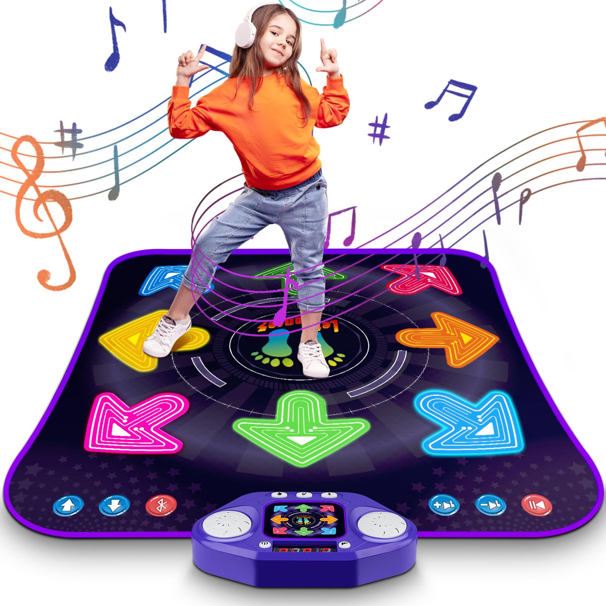 ANNKIE Dance Mat with light-up 8-buttons guides kids through glowing prompts