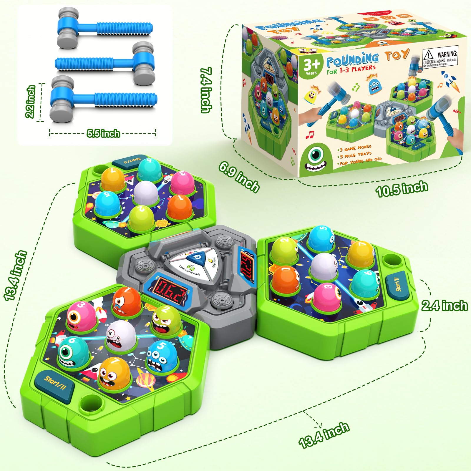 ANNKIE Whack Game durable ABS plastic construction for safe use