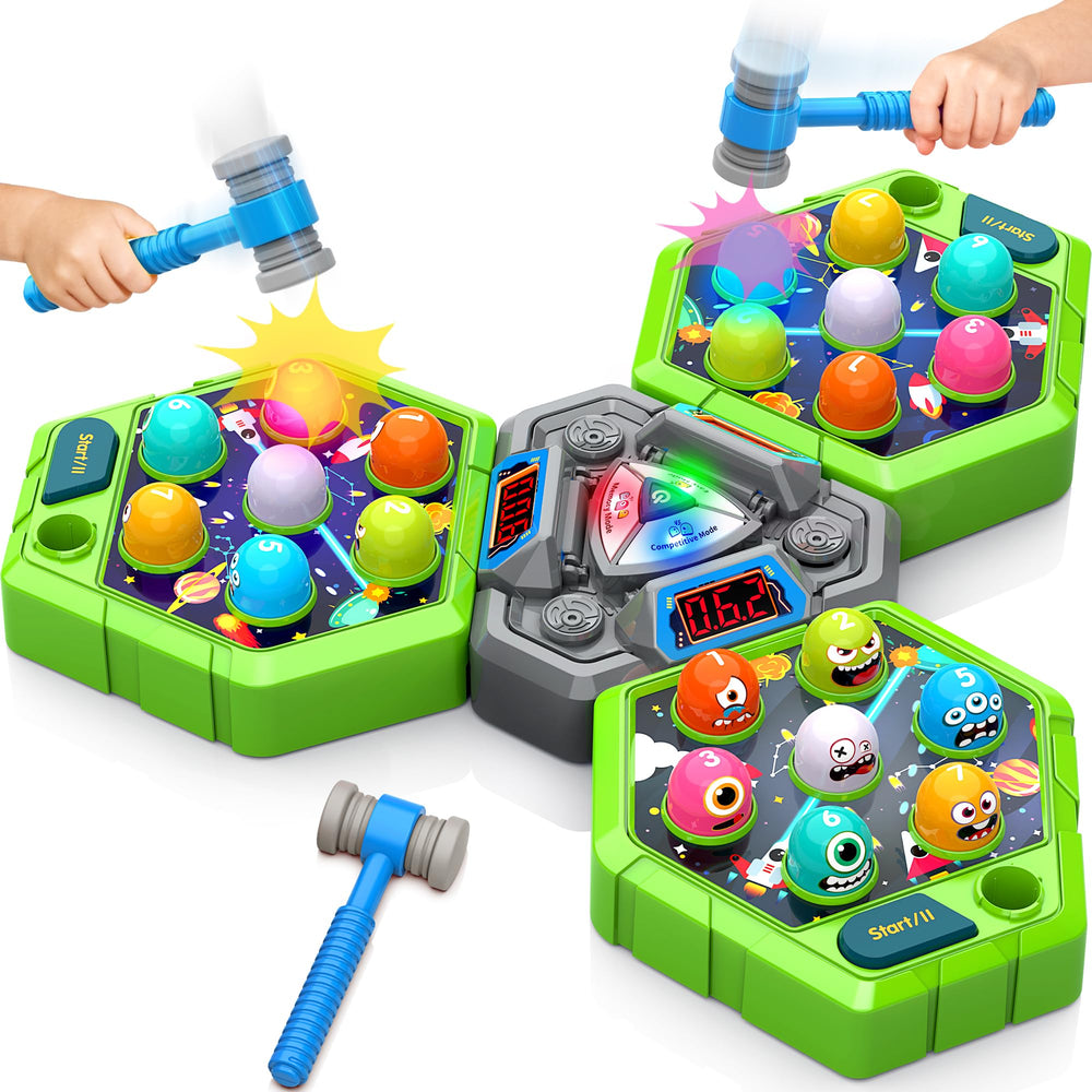ANNKIE Whack Game mode switch showing Easy, Competitive, and Memory options for kids