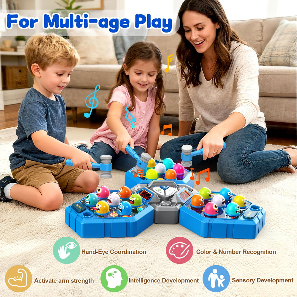 ANNKIE Whack Game Mole durable ABS construction ensures safe, long-lasting play.
