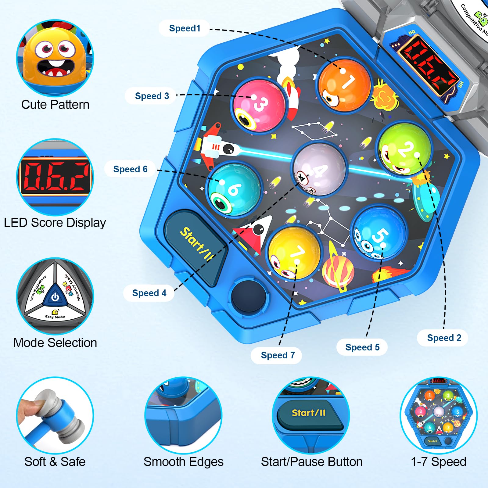 ANNKIE Whack Game Mole gift packaging makes a stylish, ready-to-gift toy.
