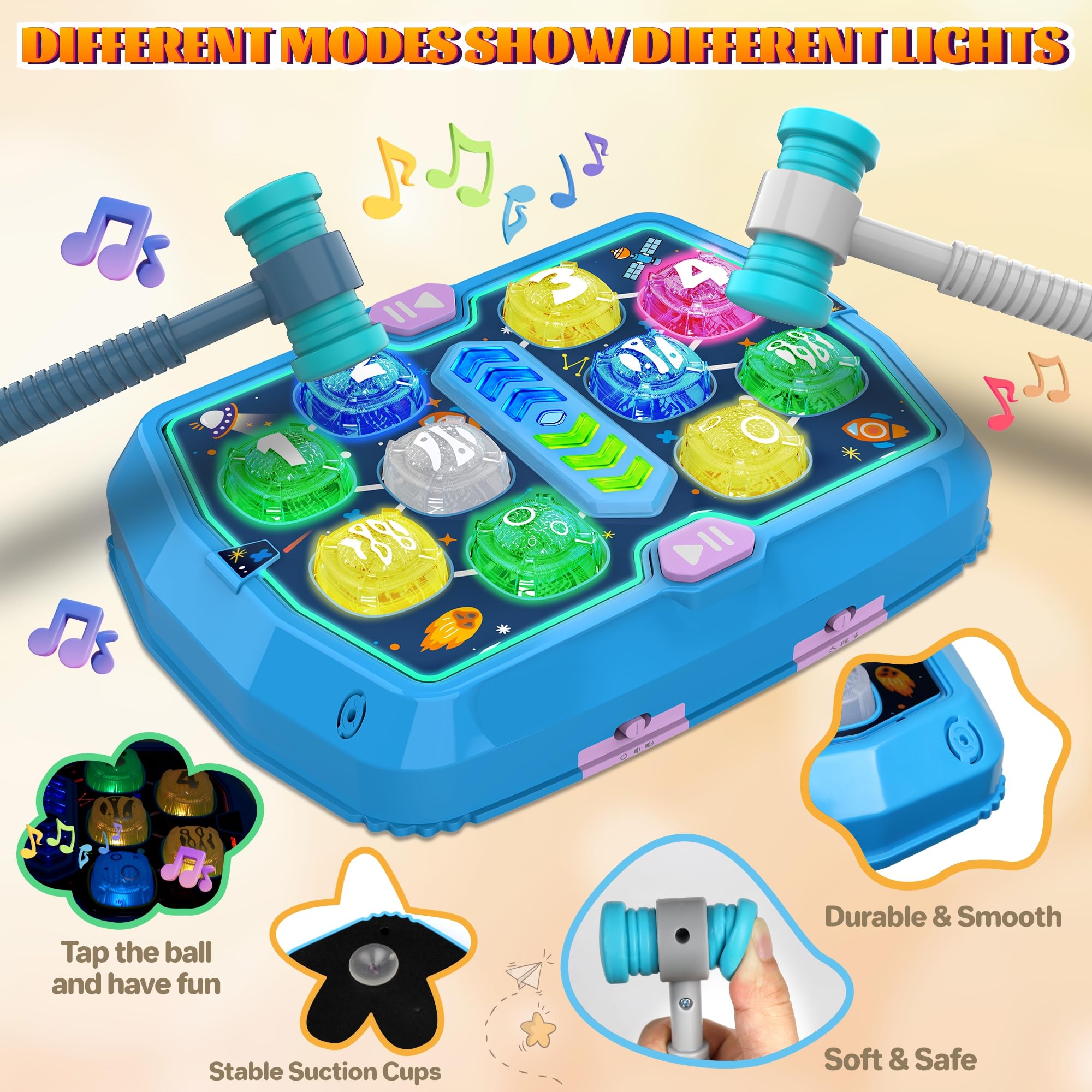 ANNKIE Whack Game Mole sound and light boost excitement.