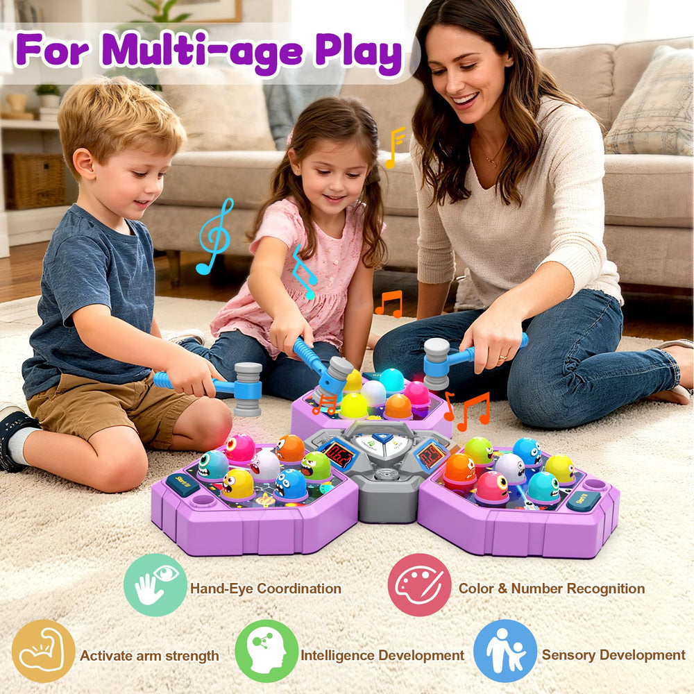ANNKIE Whack Game Mole vibrant moles pop up to encourage quick reactions