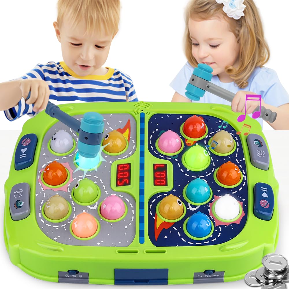 ANNKIE Whack Mole game play with two soft hammers for safe, engaging fun.