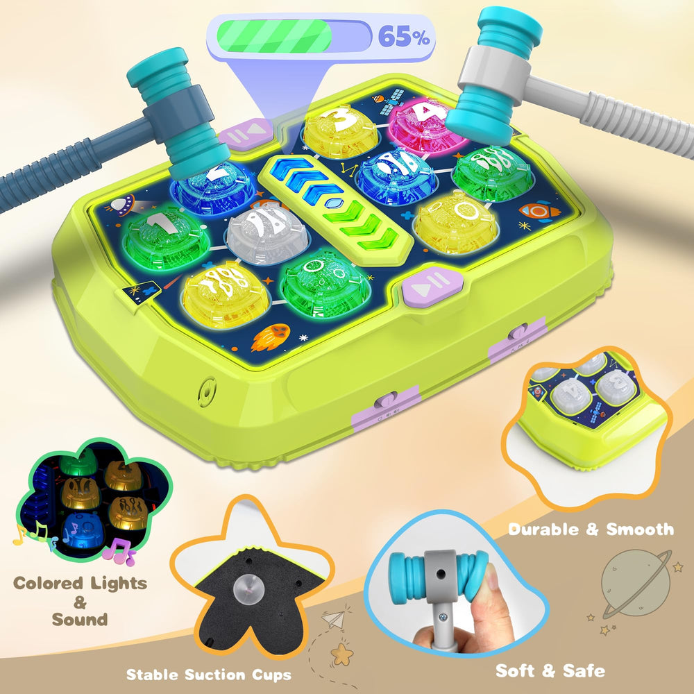 ANNKIE Whack Mole toy abs-bpa-free label highlights safe materials for toddlers.