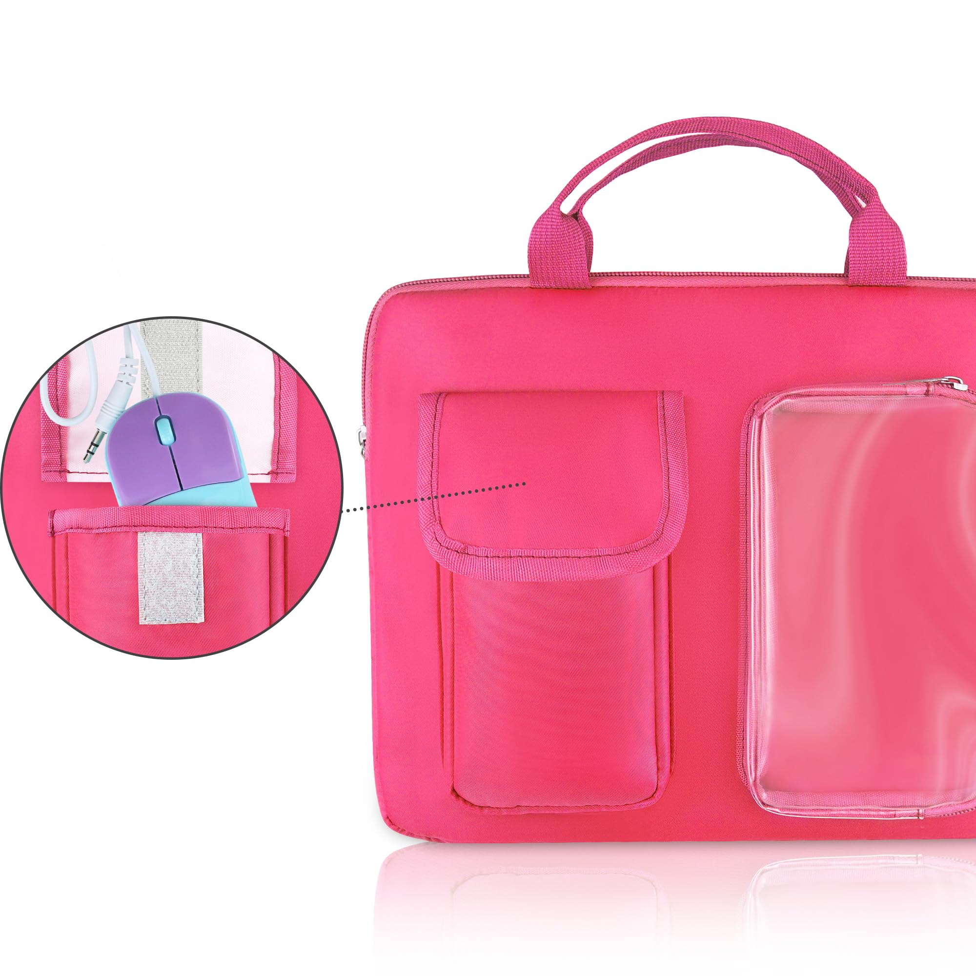 Annmore pink bag zipper details, secure daily use for LEXiBOOK.