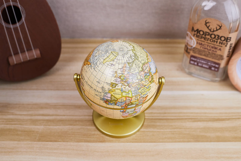 Annova Mini Antique Globe with vintage look adding classic charm