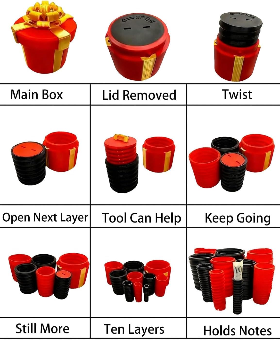 Annoying Nested Screw Box hides cash or notes securely in a compact gift.