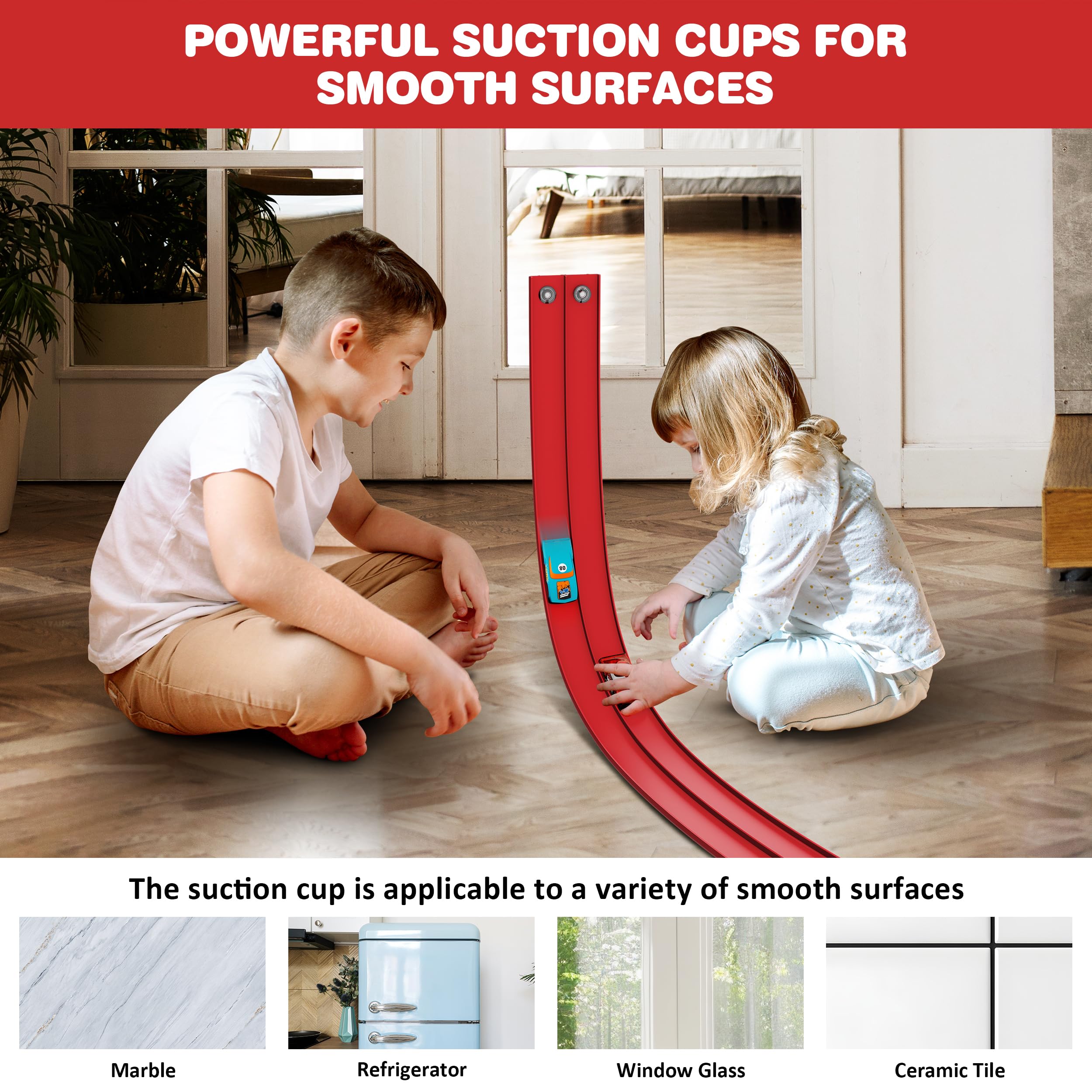 Anoozo durable PVC cross track designed with kid-friendly safety