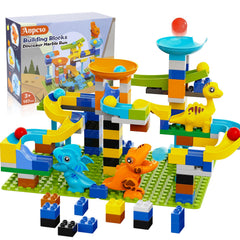Anpcso marble run with dinosaurs track promotes creative play and fine motor skills.