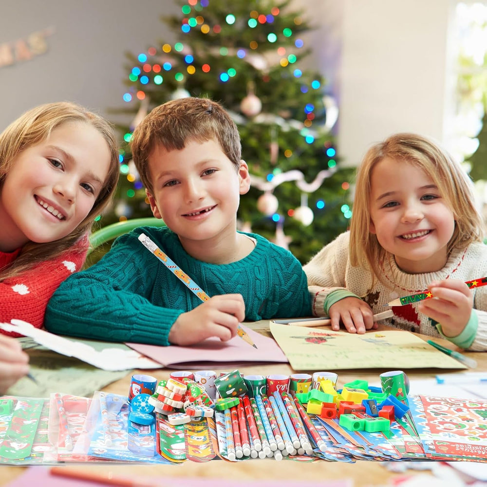 ANPHILE 28-pack Christmas erasers for fun learning and gift totes