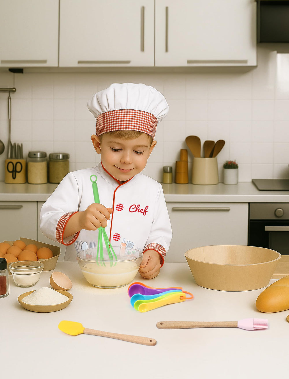 ANPHILE four pretend kitchen tools array boosts creative dress up and fine motor practice