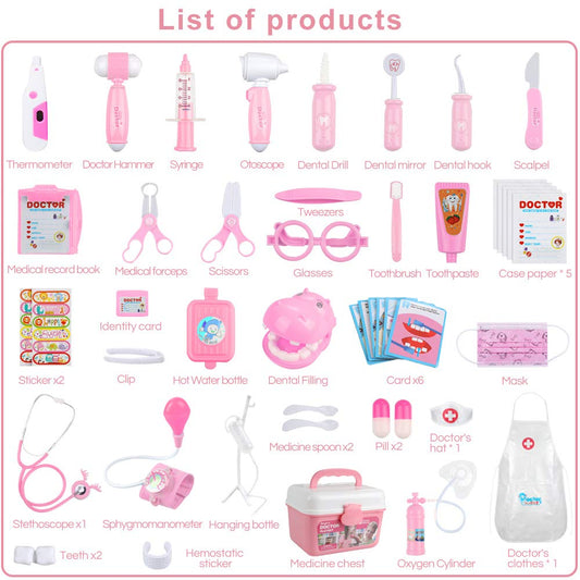 Anpro case with handle keeps toys organized for travel-friendly pretend play.