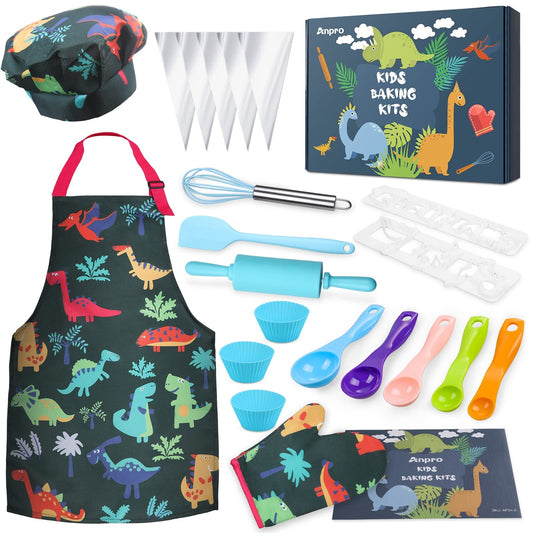 Anpro complete kids cooking set with apron boosts imaginative play and hands-on learning in the kitchen.