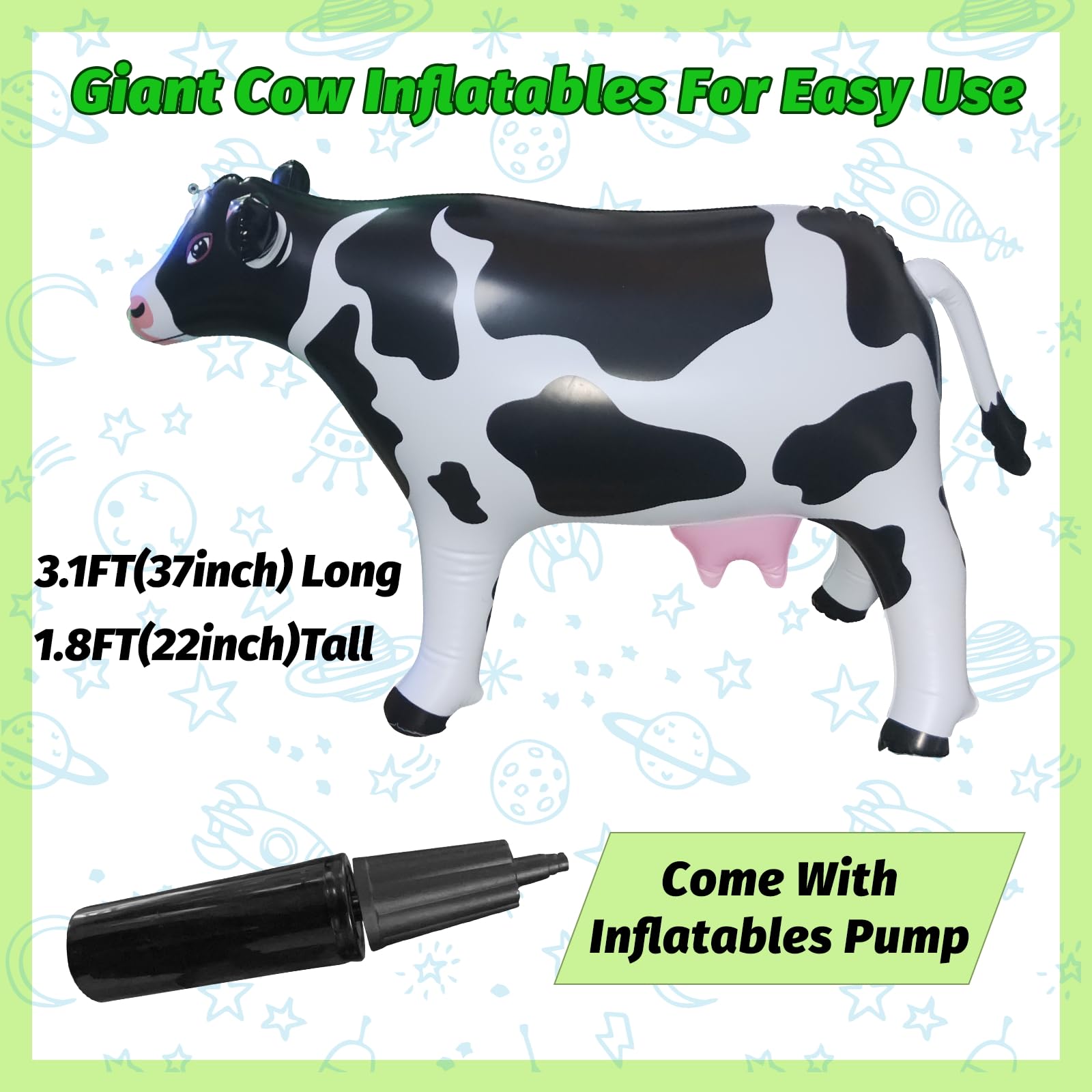 Anroog giant cow inflatable outdoors for standout yard decor.