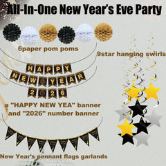 Ansoufien 2026 banner highlights metallic shimmer for photo-worthy New Year moments.