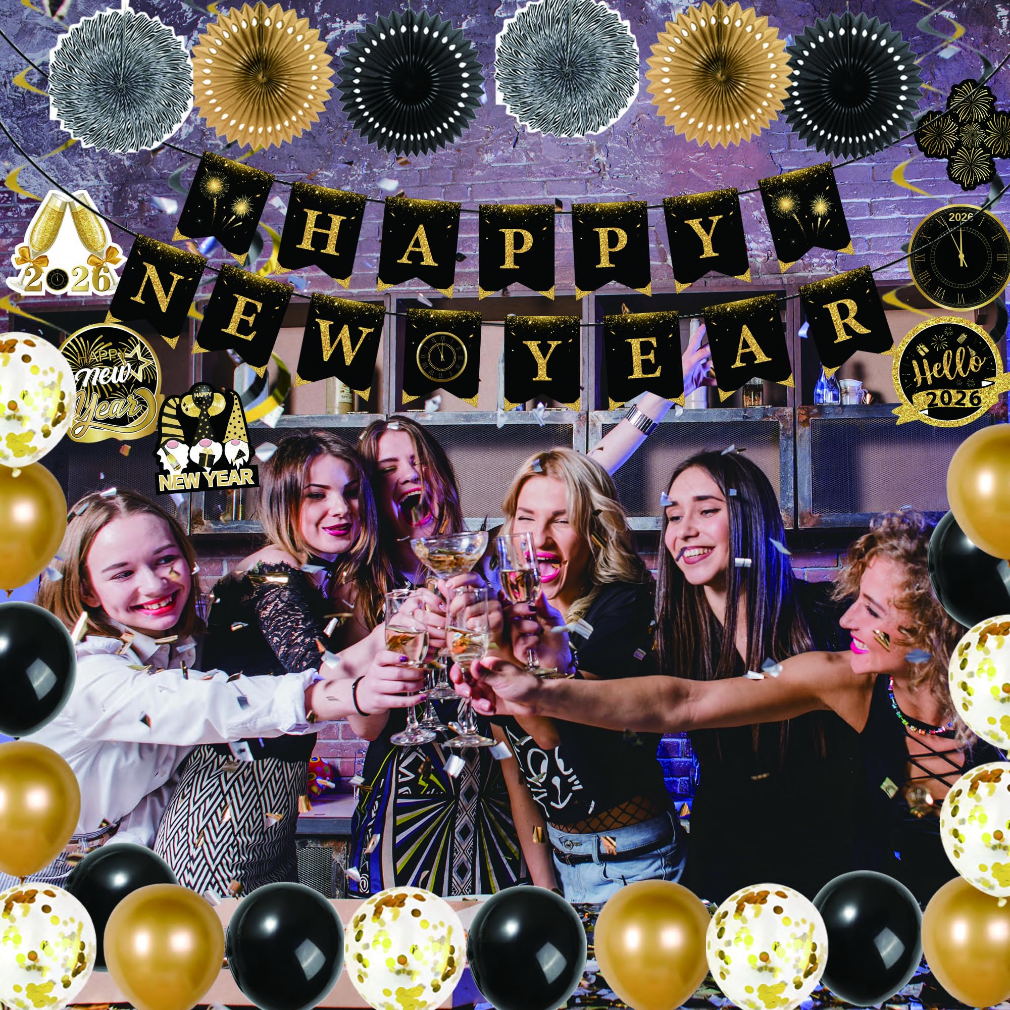 Ansoufien photo-ready backdrop setup enhances New Year celebrations.