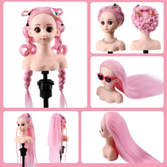 Anstar doll head packaging, presenting a gift-ready styling set