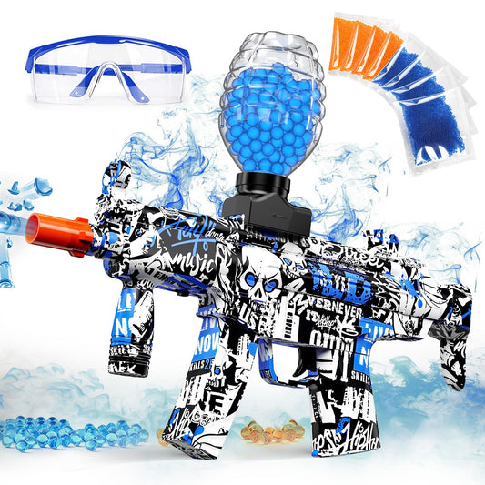 Anstoy gel ball blaster blue front view for action packed outdoor battles