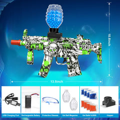 Anstoy Gel Ball Blaster green-color close-up reveals compact motor housing.