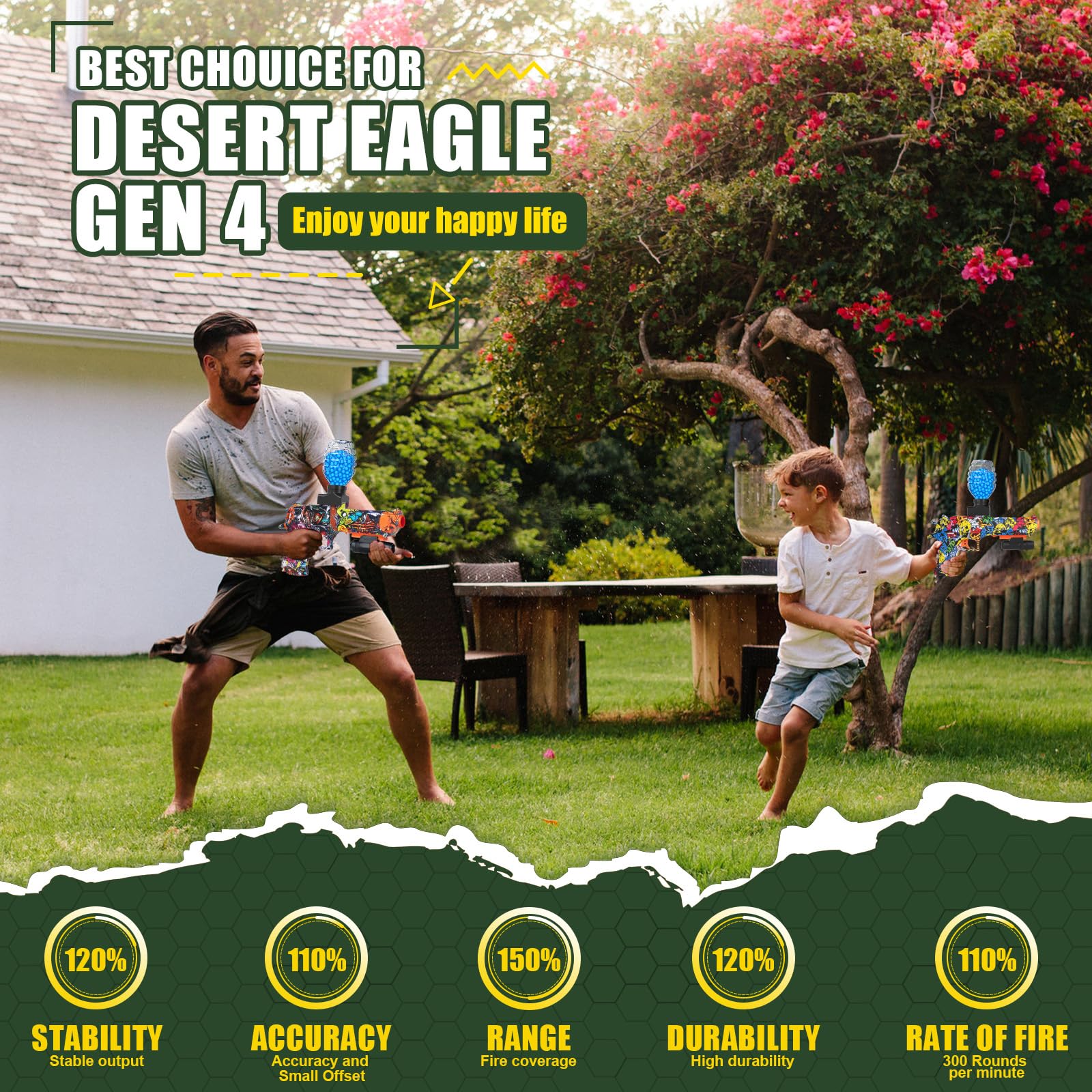 Anstoy includes safety goggles for secure backyard battles