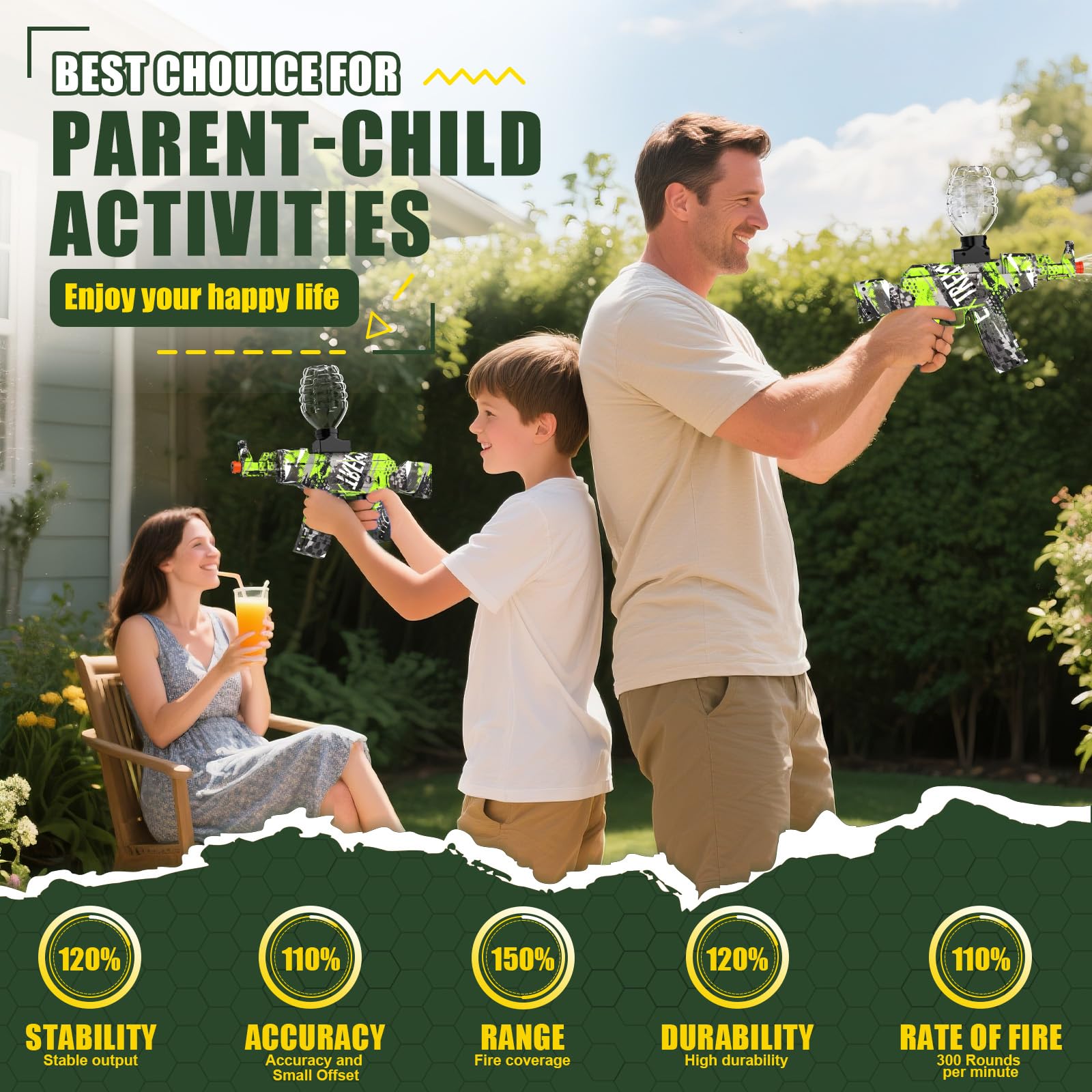 Anstoy gel ball blaster fires with fast rate and range