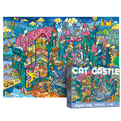 Antelope Cat Castle puzzle box front for adult 1000-piece gameplay and preview