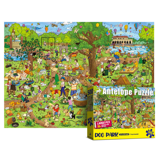 ANTELOPE dog park puzzle front box for family-friendly evenings