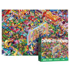 Antelope drive-in movie puzzle image showing 1000 pieces for solo or family use