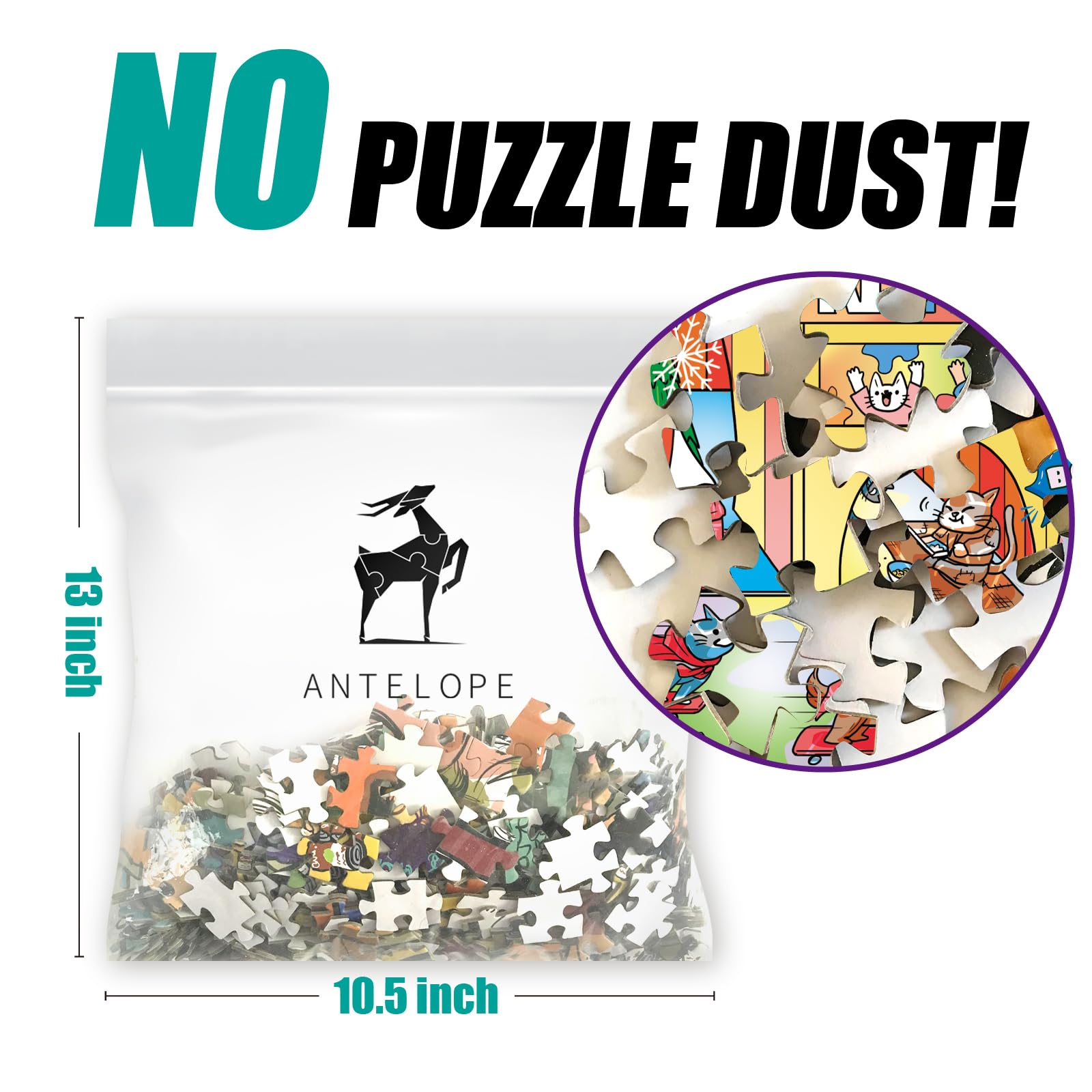 Antelope Easy interlocking puzzle pieces promote smooth assembly and fewer misfits