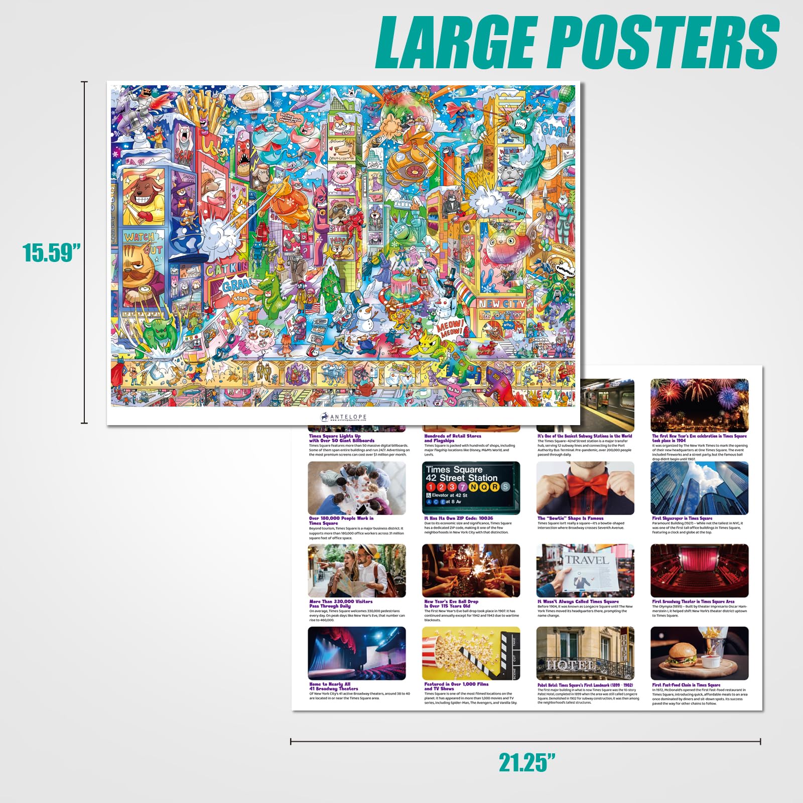 Antelope Matte finish puzzle detail reduces glare for easier viewing during play