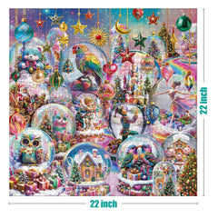 Antelope Holiday Winter Scene puzzle featuring glittering snow and warm lights