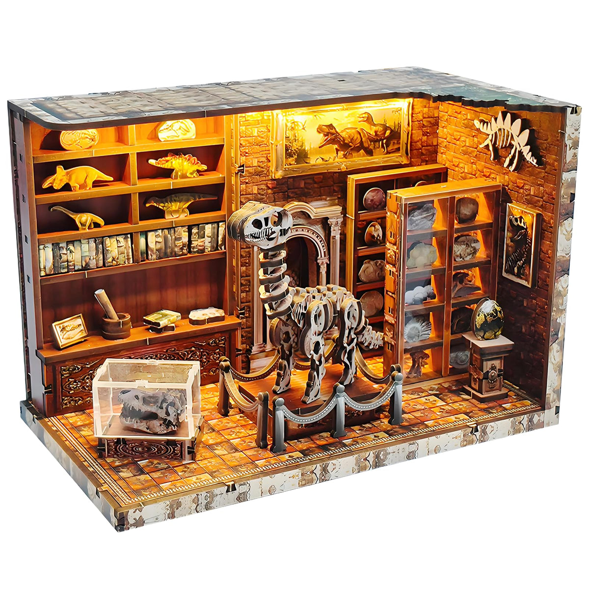 ANTREATU Dinosaur Institute book nook kit adds paleontology detail to your shelf.