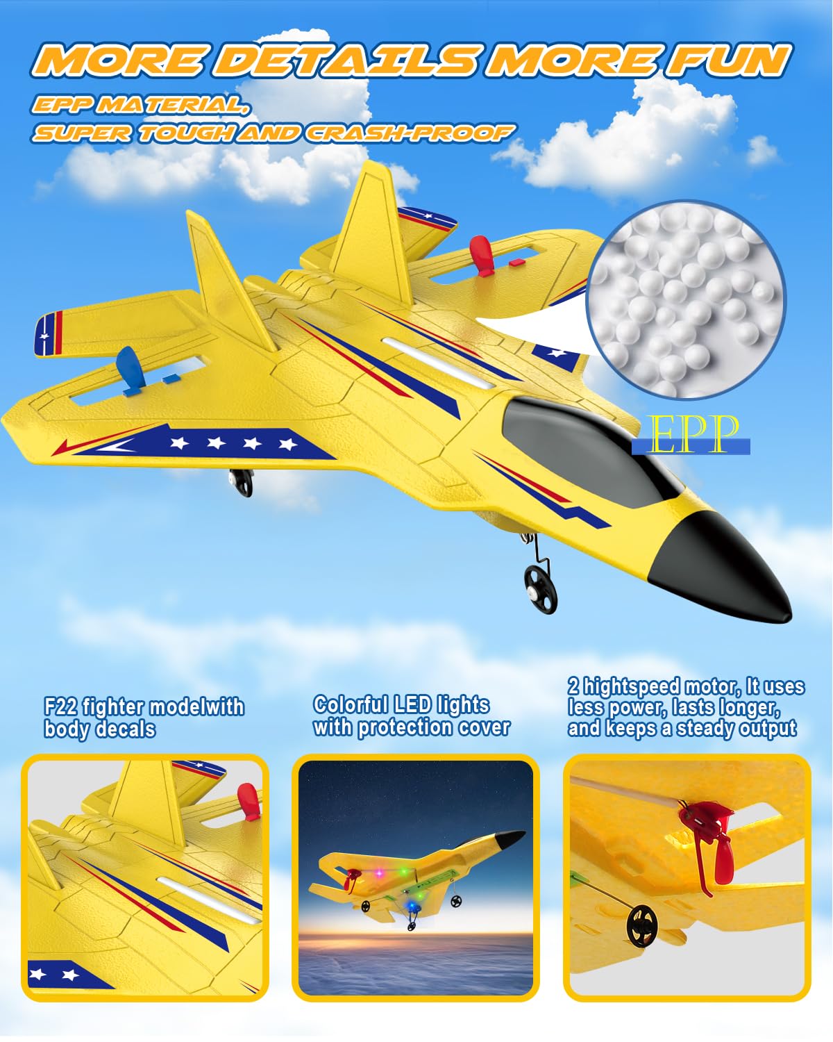 Two rechargeable batteries for extended ANTSIR F22 flight time.
