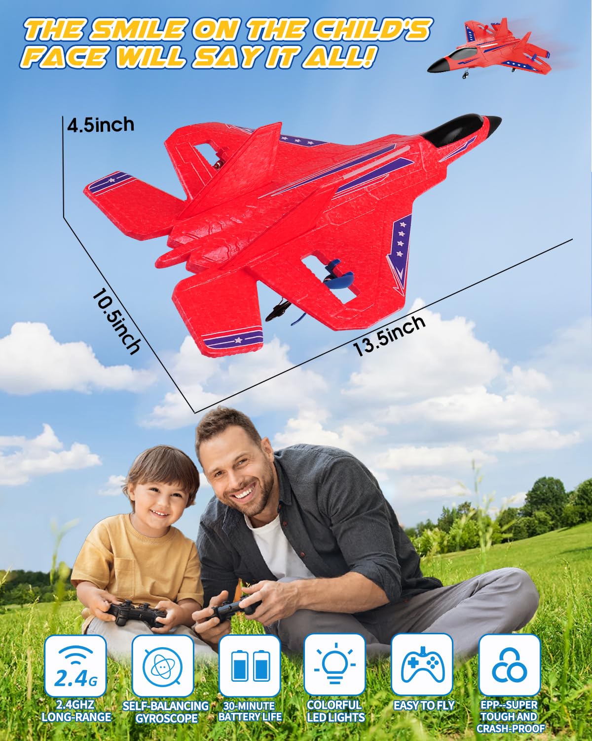 ANTSIR RC Plane F22 gyro stabilizer ensures stable hover during learning sessions.