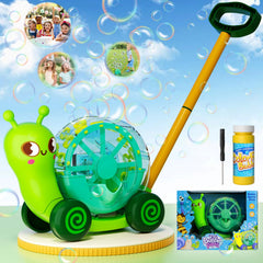 ANTSYLVE snail bubble mower front view showing playful design and motion