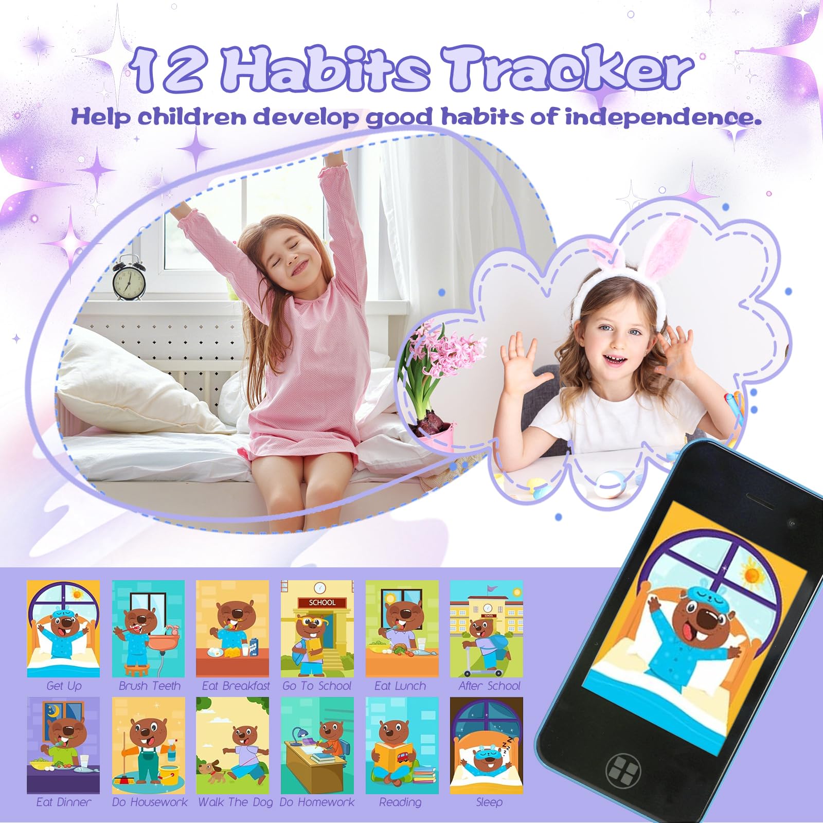 ANTUMKDS Kids Smart Phone blue case with drop protection for safe play.