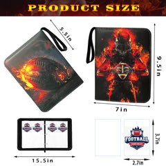 Anvoago football card binder open pages with removable sleeves