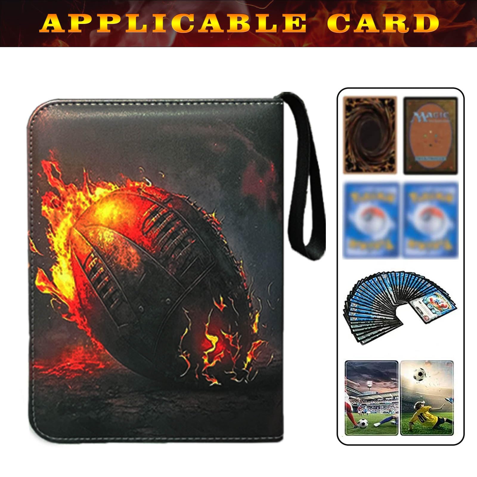 Anvoago football card binder zipper closure keeping contents secure