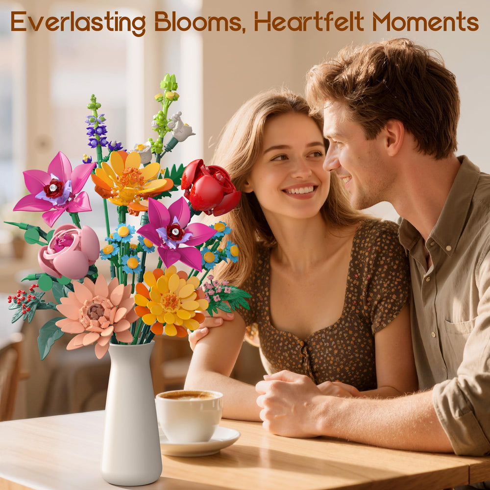 Anvure bouquet building set dorm and office decor adds color without upkeep.
