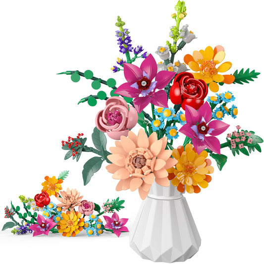Anvure bouquet building set full bloom display for home decor and lasting beauty.